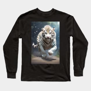 White tiger running Long Sleeve T-Shirt